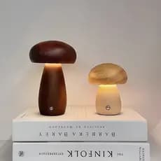 Luz Noturna LED De Madeira Com Efeito Cogumelo e Dimerizável Recarregável LED Interruptor de Toque Abajur formato cogume