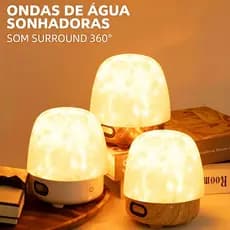 Luminária projetora de ondas do mar, 16 efeitos de cores, controle remoto e controle por toque, luz noturna musical novo