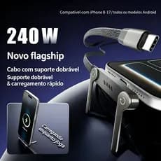 240W Tipo-c Para Suporte Angular Cabo De Dados Jogos Cotovelo De 1,5M De Telefone Dobrável De Carregamento Rápido