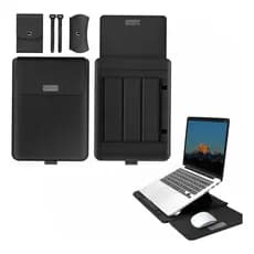Capa Case Notebook 3 Em 1 Com Suporte Mousepad Kit Bolsas Couro PU Impermeável 14 15.6 Pol