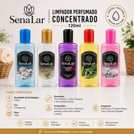Limpador Perfumado Concentrado 120ml Piso Superfície