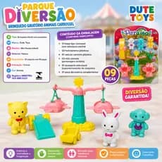 Parque Diversões Infantil Brinquedo Giratório Animais Carrossel Colorido Divertido Crianças
