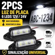 Luz de Placa 6 LEDs 12V 24V 2Pcs Taillight Boat Truck Trailer Lâmpadas Caminhão SUV RV Acessórios
