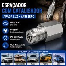 Espaçador Prolongador Sonda Com Catalisador Apaga Luz Aço Inoxidável Anti Erro Escape Catalisador Apaga Luz