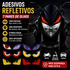Adesivos Refletivos 7Par Olhos De Moto Amarelos Vermelhos 14.5cm À Prova D'água E Protetor Solar
