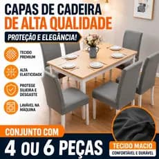 Kit 2/4/6 Capas de Cadeira em Malha Elástica Lavável Flexível Protetor Removível para Sala de Jantar 6 Lugares