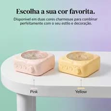 Caixa de Som Bluetooth em Forma de Queijo com Projetor de Luz RGB, Decoração de Quarto, Presente Criativo (Amarelo/Rosa)