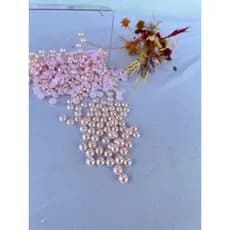 Meia Pérola 8mm Rosa Bebê Base reta para colagem 50uni