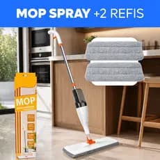 Mop Spray Com Reservatório 2 Refis Microfibra Rodo Esfregão Giratório Limpeza