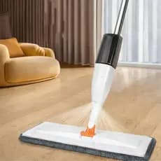 Esfregão Mop Spray Giratório Com Reservatório 2 Refis Microfibra Limpeza Prática