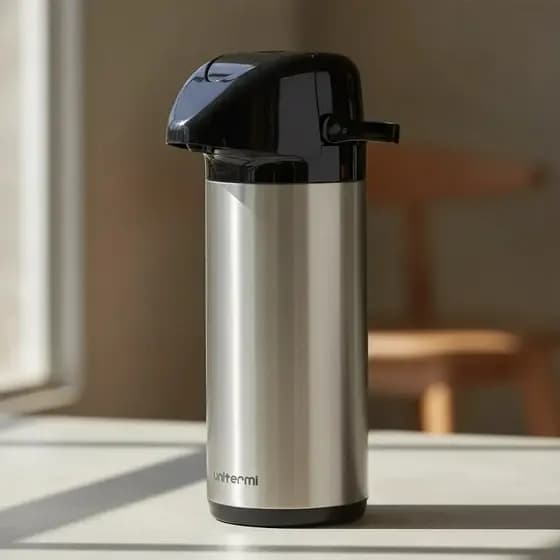 Garrafa Térmica de Pressão Verona Inox 1L Para Café chá Unitermi