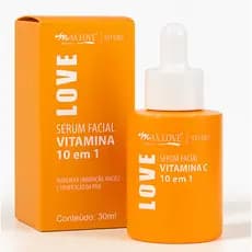 Sérum Facial Vitamina C 10 em 1 Max Love 30ml – Clareador, Antioxidante e Hidratante