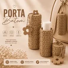 Porta Batom Chaveiro Floral para Bolsa Premium | Organizador Feminino Compacto com Pingente