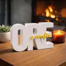 Letreiro Decorativo Ore e Confie Moderno para Sala Quarto Escritório Ideal para Decoração de Casa e Presente Especial