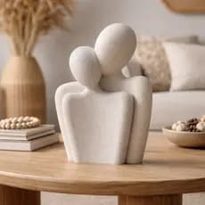 Escultura Decorativa Casal Abraço Moderno – Design Minimalista