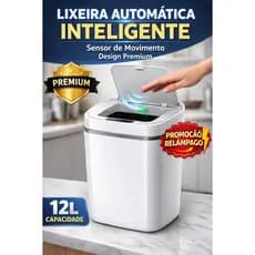 Lixeira Automática Premium 12L com Sensor Inteligente USB | Touchless Sem Toque | Design Moderno Luxo