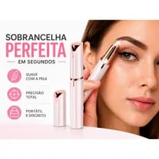 KIT Depiladora Caneta Aparadora De Sobrancelha Rosto Portátil Elétrico Recarregável USB