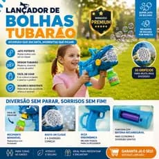 🦈LANÇADOR DE BOLHAS TUBARÃO INFANTIL | Super Jato de Sabão Automático |BRINQUEDO PREMIUM