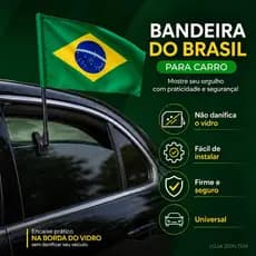 🔰Bandeira do Brasil para Vidro de Carro –Premium
