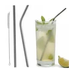 kit canudos 10 peças 4 canudos retos, 4 curvas e 2 limpadores