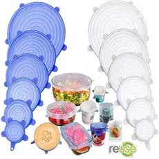 Jogo de Tampas para Panela e Vasilhames de Silicone - 6 peças
