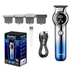 Maquina Acabamento De Cabelo E Barba Profissional Kemei  Sem Fio Bateria Recarregável