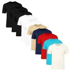 Kit 10 Camisetas Masculina Lisa Básica 100% Algodão