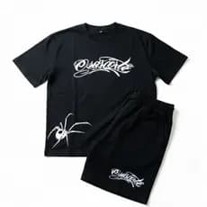 Kit Camiseta 100% Algodão Aranha + Bermuda Moletinho Osascorte Moto Grau 244 Streetwear Favela