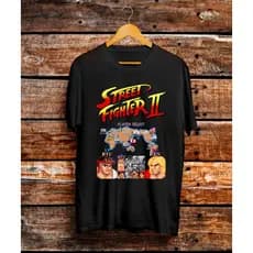 [Camiseta Premium em Algodão Puro]GXG Camiseta Gamer Street Fighter 2 Exclusiva 100% Algodão Unissex