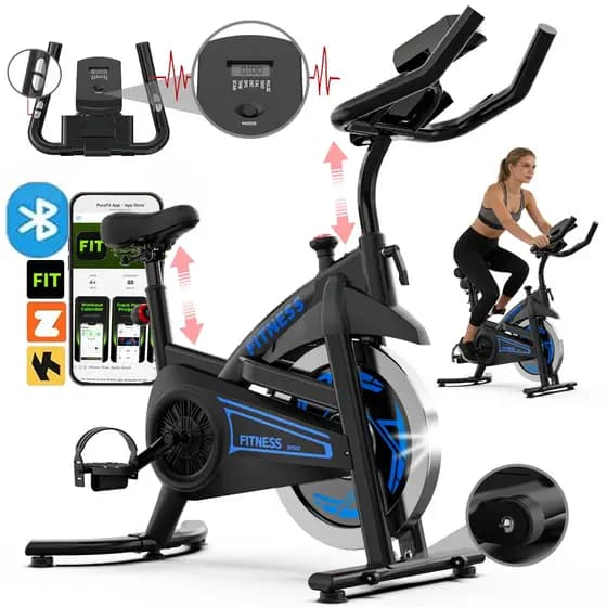 Bicicleta Ergométrica Spinning Profissional Inércia 13kg +Bluetooth App 2m Capacidade De Peso 150 Kg