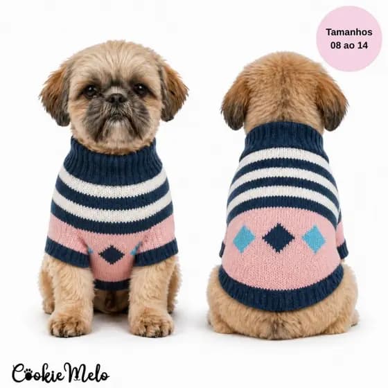 Roupa Moletom Pet Quentinho para Cachorro e Gato Roupa de Inverno Pequeno e Médio Porte