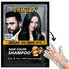 Shampoo Tonalizante Profissional Veinira – Correção de Cor Preto & Castanho + Brilho Premium (Sachê)