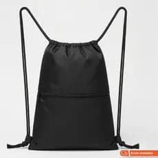 Mochila Bolsa Sacola Academia Esportiva Futebol Impermeável Preta com Zíper - 15 Litros Nylon