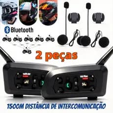 Intercomunicador Capacete De Moto Bluetooth Com Fone e Microfone V6 Plus