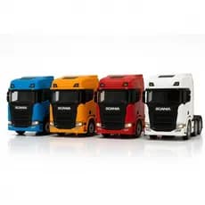 Miniatura Caminhão Scania 1:42 Ferro Luz Som Fricção Colecionável Pneu Borracha 4 Cores