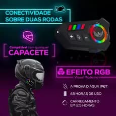 Fone De Ouvido Para Capacete Moto com Microfone Bluetooth Sem Fio a Prova d'Água Altomex