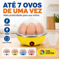 Cozedor de Ovos Elétrico Egg Cooker 7 Ovos 350W 110V com Copo Dosador Cores Sortidas