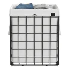 SONGMICS Cesto de Roupa Dobrável 90L, Organizador de Lavanderia com Forro Removível, para Banheiro e Quarto
