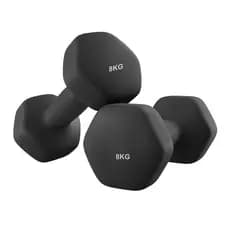 SONGMICS Par de Halteres Hexagonais, 2 x 8 kg, Pesos com Revestimento em Neoprene, Exercícios em Casa, Treinamento Fitne
