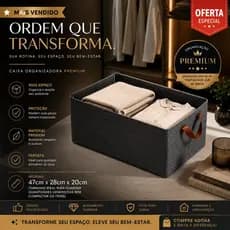 Cesto Organizador de Guarda Roupas Reforçado Caixa para Armazenamento Multiuso Caixa Organizadora