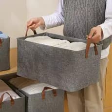 Cesto Organizador de Guarda Roupas Reforçado Caixa para Armazenamento Multiuso Caixa Organizadora
