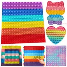 Pop-It Super Grande, Brinquedo Anti-estresse Gigante de Silicone Arco-íris para Crianças e Adultos EAPI Cor aleatória