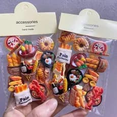 12 Peças de Ímãs de Geladeira, Simulação de Comida, Pão Fofo, Adesivo Magnético Decorativo para Fotos e Mensagens, OEMO