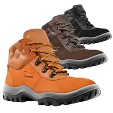 Bota Botina Segurança EPI Safetline Original Miura Couro Nobuck Bico PVC