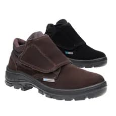 Bota Botina de Segurança Velcro Marluvas Original 95B26 Couro Nobuck Bico PVC