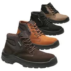 Bota Botina Segurança Ocupacional EPI Bracol Original Bae Couro Nobuck Bico Pvc Amarrar