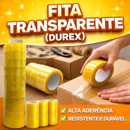 Kit 10 Fitas Adesivas Amarela Embalagem Caixas Super Resistente