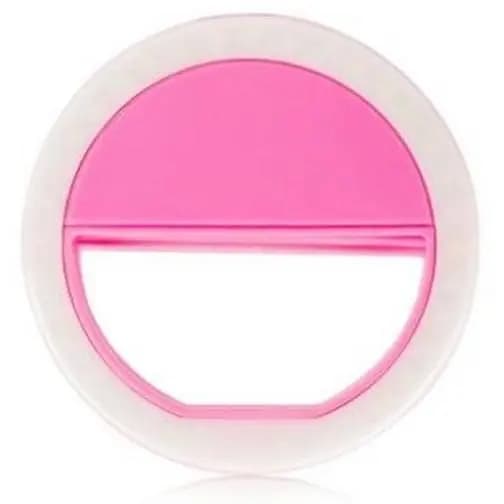 Clipe Anel Led Luz Selfie Para Celular Rosa