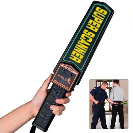 Detector de Metais Manual Portátil com Bateria Recarregável