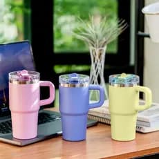 Copo Térmico Pastel Style com Alça - Hidratação com Elegância à Prova de Vazamento